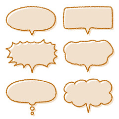 Obraz premium クレヨン素材 手描きのふきだしセット