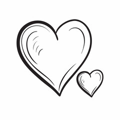 Doodle Style Heart Icons – Romantic Hand-Drawn Love Symbols