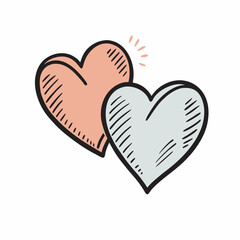 Doodle Style Heart Icons &ndash; Romantic Hand-Drawn Love Symbols