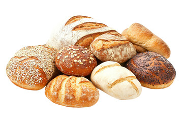 Fototapeta premium Ultra-high-resolution PNG cutout assortment of artisan bread types isolated on transparent background — perfect for bakery packaging, menu design, food blogs, and culinary branding projects