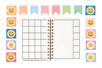 Happy Planner Daily Gratitude Journal with Colorful Stickers and Flags