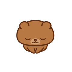 座ってお辞儀をするクマ