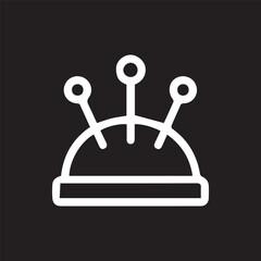 Elegant Pin Cushion Holding Needles Minimalist Icon for Sewing Projects