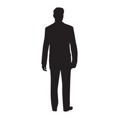 Man back side silhouette vector flat illustration design