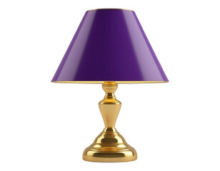 Elegant Gold Table Lamp with Purple Shade