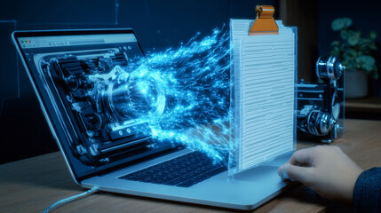 FTP(File Transfer Protocol) files receiver and computer backup copy. File sharing isometric. Digital system for transferring documents and files online.Data Transfer concept.