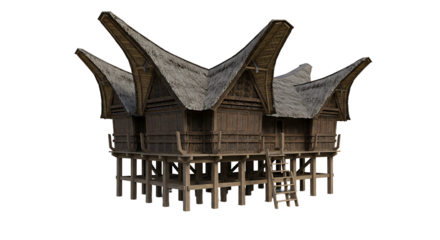 Traditional indonesian wooden house design