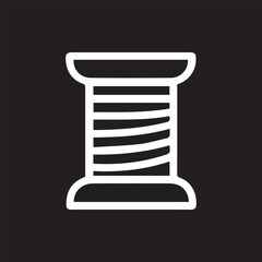 Classic Thread Spool Simple Line Art Icon for Sewing and Crafts
