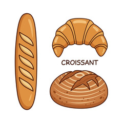 Delicious French Bakery Bread and Pastries Collection