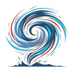 Abstract Tornado or Hurricane Swirl Vector – Natural Disaster Icon in Vivid Colors