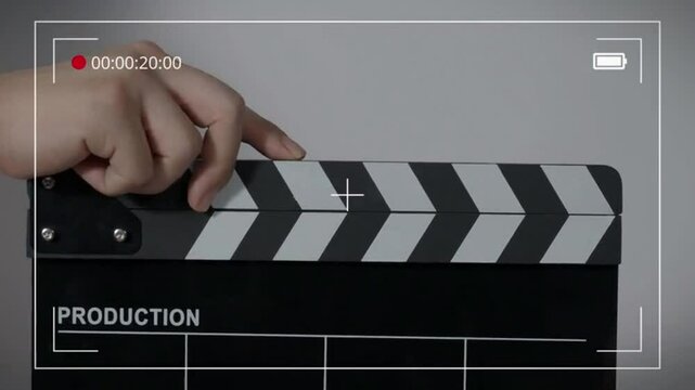 Film Production Clapperboard Close-up, Ready to Shoot