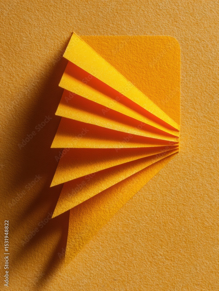 Poster unique tactile paper cut style bracket with folded paper shadows creating an artistic display on a y