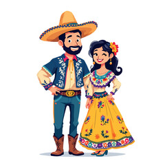 Vsai mexican couple wearing traditional clothing posing together