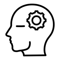 Abstract Thinking Vector Line Icon Design