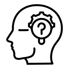 Creative Thinking Vector Line Icon Design
