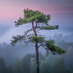 tree on the forest. the image generated by ai