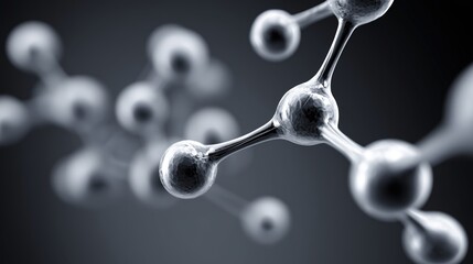 Molecular Structure Close-up - Scientific Black & White Background for Education and Research