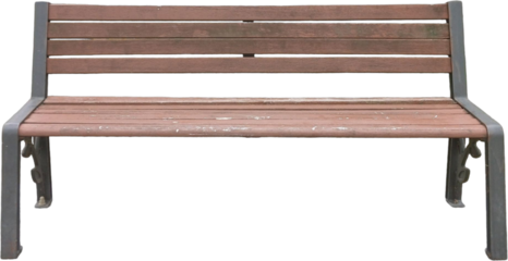 Wooden bench isolated on transparent background