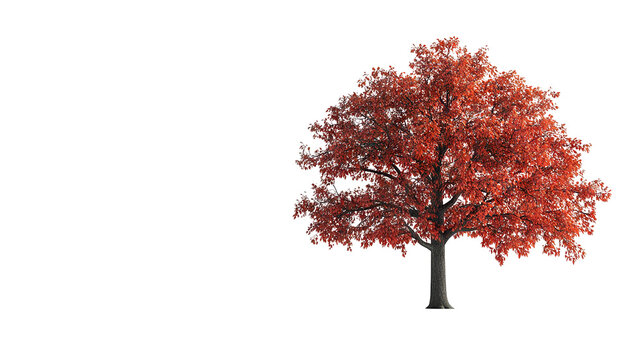 Fototapeta Mature sprawling oak tree with verdant foliage — ultra-high-resolution PNG cutout on pure transparent background for landscape design, botanical art and sustainable architectural visualization