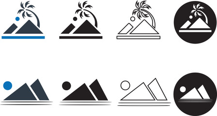 Mountains, hill, nature icon