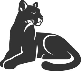 Mountain lion cougar animal vector silhouette
