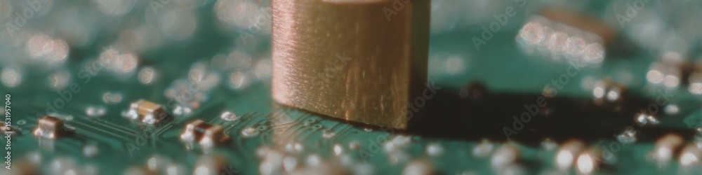 Poster digital privacy chip padlock icon with glowing circuit board and data connections symbolizing cybers