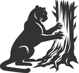 Mountain lion cougar animal vector silhouette
