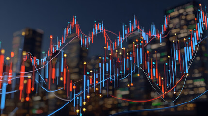 Financial investment and  success market stock technology currency report. Stacks of  coin with trading graph.Business financial chart graph on economy.