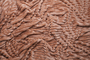 Crumpled wavy brown plaid texture background