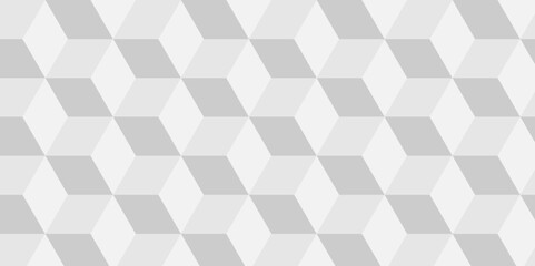 Abstract cubes geometric tile and mosaic wall or grid backdrop technology wallpaper gray and white background. Seamless geometric pattern square shapes repeat surface art design.	
