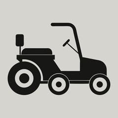 Riding Lawn Mower Silhouette Icon

