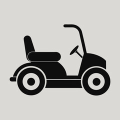 Riding Lawn Mower Silhouette Icon

