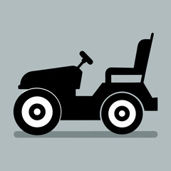 Riding Lawn Mower Silhouette Icon

