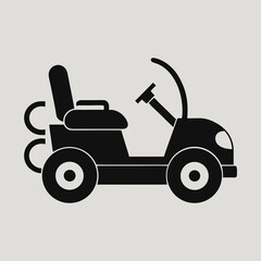 Riding Lawn Mower Silhouette Icon

