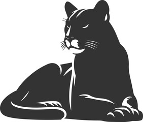 Mountain lion cougar animal vector silhouette