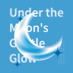 A dreamy and artistic depiction of a crescent moon