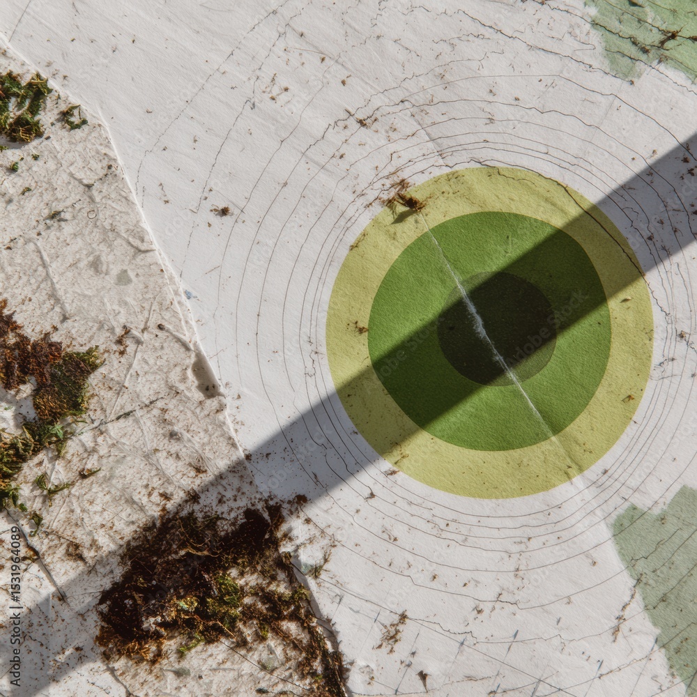 Poster Aftershock Seismograph Paper with Circular Epicenter Mark and Dynamic Wave Patterns for Scientific and Educational Seismic Monitoring Technology