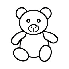 Black and white line drawing of a teddy bear Silhouette.