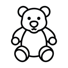 Black and white line drawing of a teddy bear Silhouette.