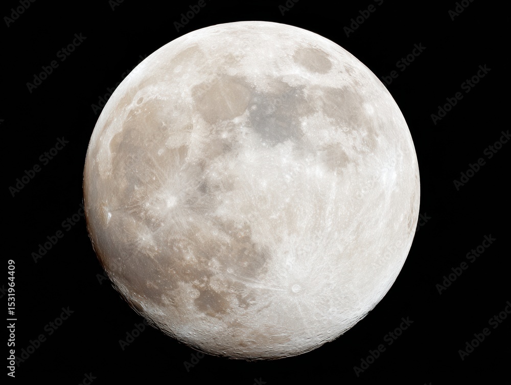 Aufkleber detailed full moon isolated on transparent background for digital design and marketing with universa