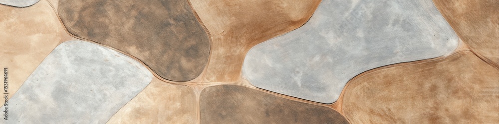 Poster geometric aerial view of strategic wheat allocation fields with minimalist design for modern agricul