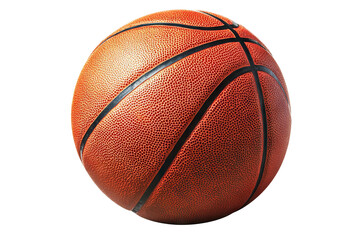 Obraz premium Ultra-detailed orange basketball isolated on transparent background — high-resolution PNG basketball, ballcutout ideal for sports posters, game event flyers, motion graphics, and 3d render compositing