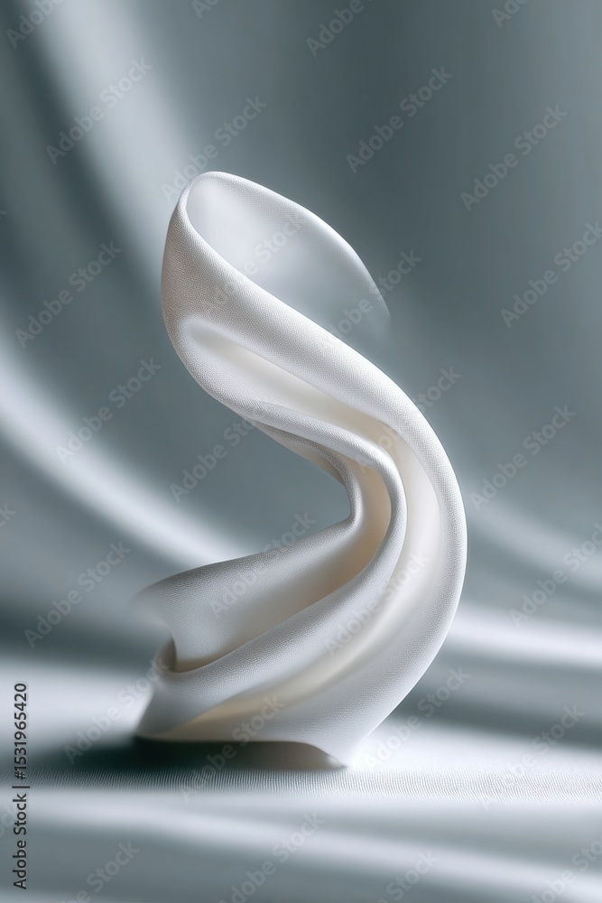Poster elegant signature line decorative flourish with dynamic motion blur and monochromatic silver-grey pa