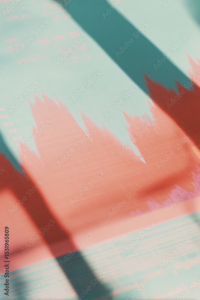 Poster Digital Trading Screen with Market Data and Forex Graphs for Real-Time Investment Monitoring and Risk Tolerance Analysis in Financial Technology