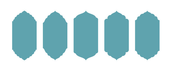 Vector set of decorative frames for Muslim and Hindu celebrations. Perfect for Eid, Ramadan, Diwali, and festive invitations.