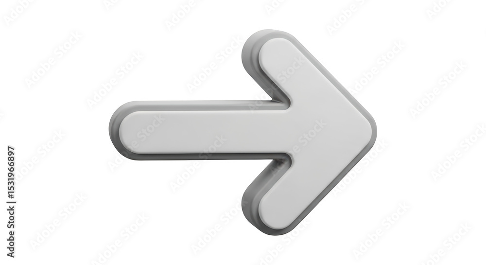 Poster simple right pointing arrow symbol with white and gray color on black background