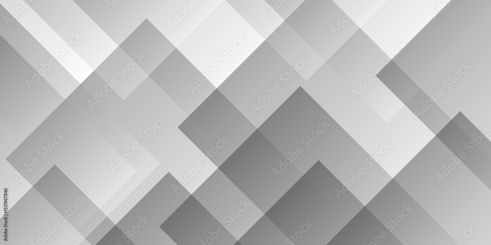 Poster abstract white and gray background design with layers of textured white transparent material in tria