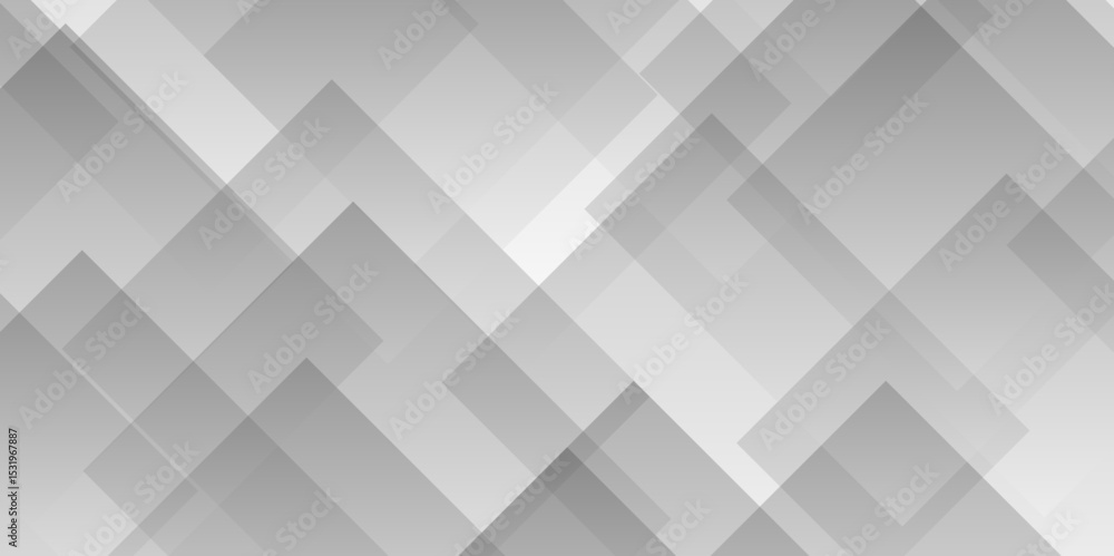 Poster abstract white and gray background design with layers of textured white transparent material in tria