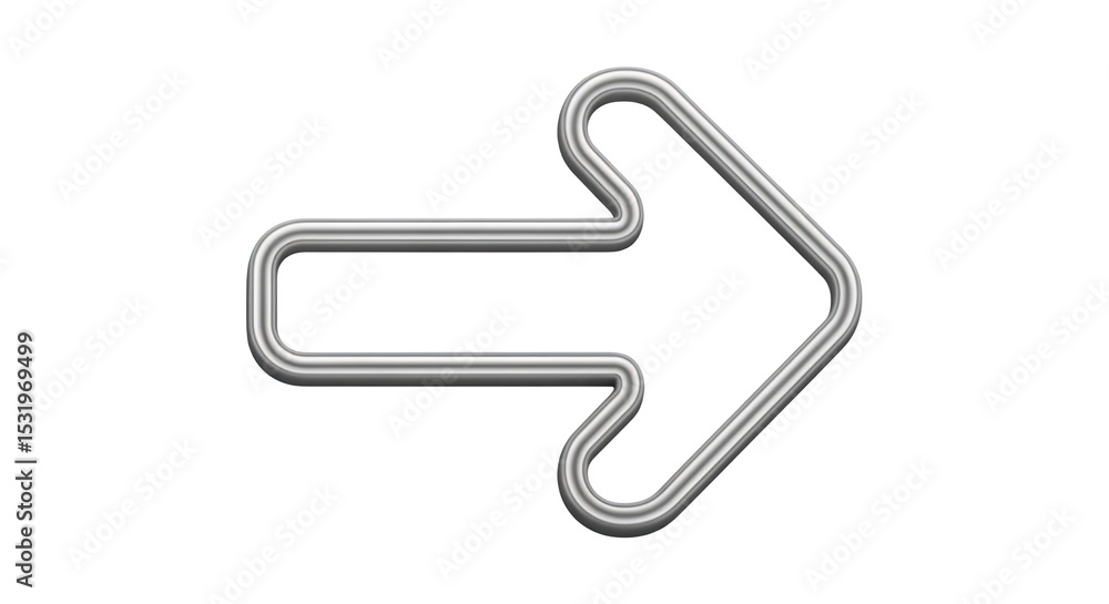 Poster silver arrow pointing right isolated on black background graphic element
