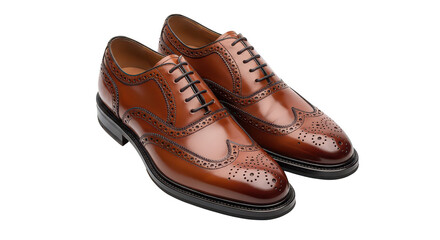Fototapeta premium Brown leather brogue shoes
